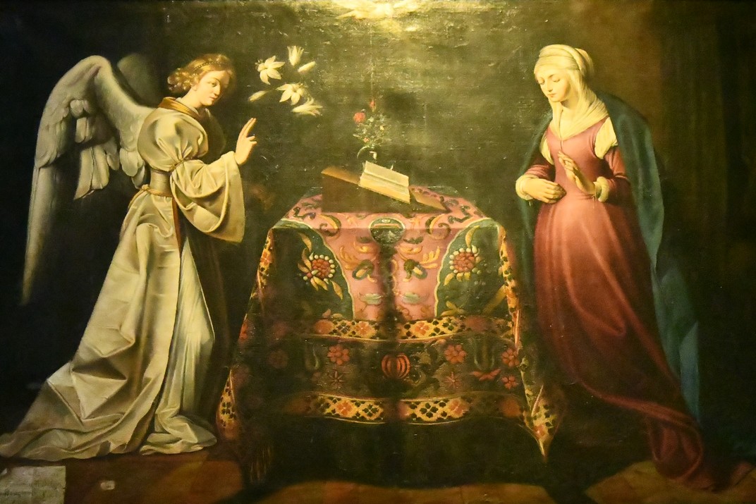 Pintura de L'Anunciació de la primacial de Sant Tròfim d'Arle