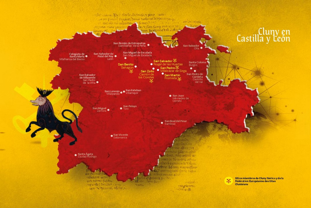 Plànol de llocs cluniacencs de Castella i lleó - Sant Martí de Fromista