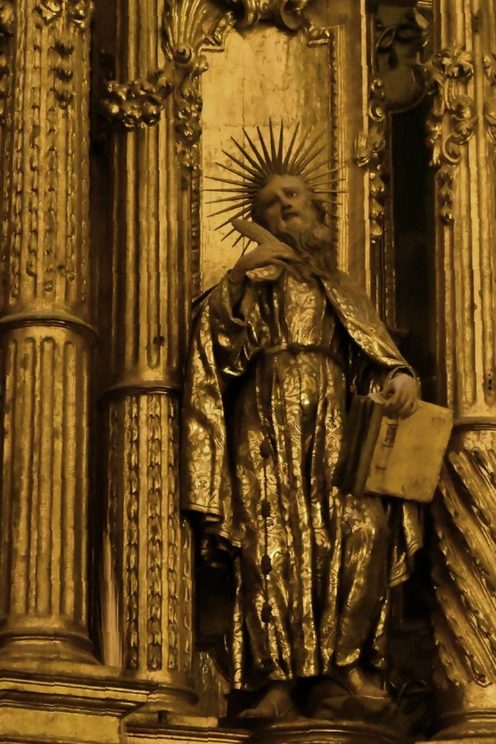 Imatge del beat Ramon Llull del retaule major de la basílica de Sant Francesc de Palma