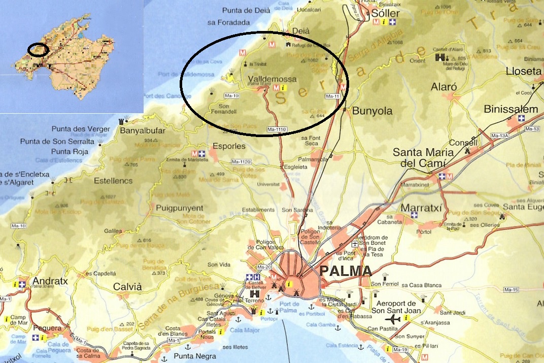 Mapa de localització de Valldemossa