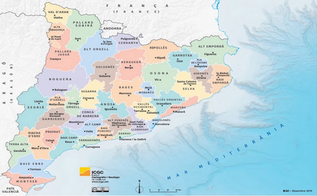 Mapa comarcal de Catalunya - ICGC Institut Cartogràfic i Geològic de Catalunya
