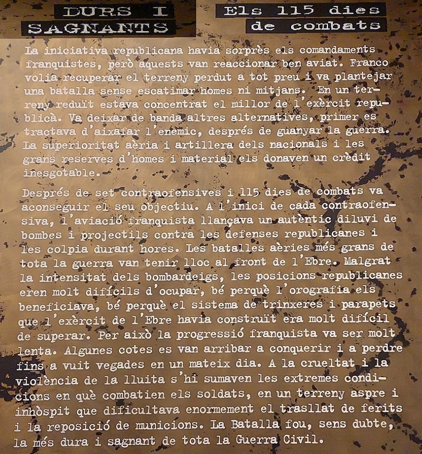 Els 115 dies de combats de la batalla de l'Ebre de les comarques de la Terra Alta i la Ribera d'Ebre