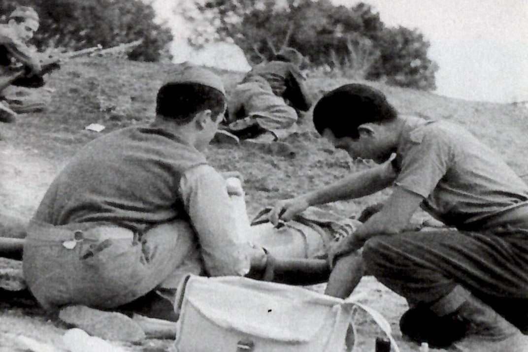Imatge de combatents del Centre d'Interpretació Hospitals de Sang de la batalla de l'Ebre de la Terra Alta