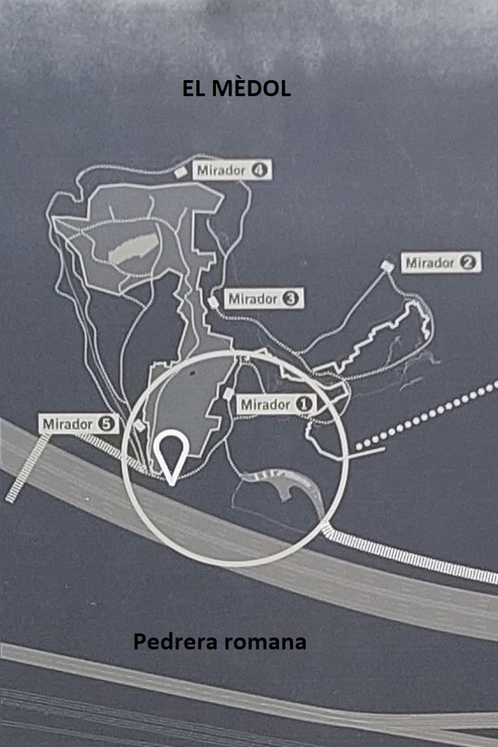 Plànol d'El Mèdol del conjunt de monuments romans de Tarragona