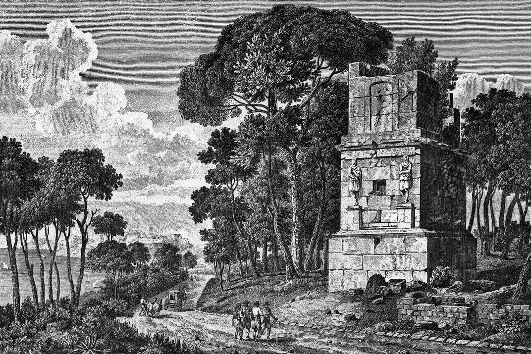 Recreació de la Via Augusta i la Torre dels Escipions del conjunt de monuments romans de Tarragona