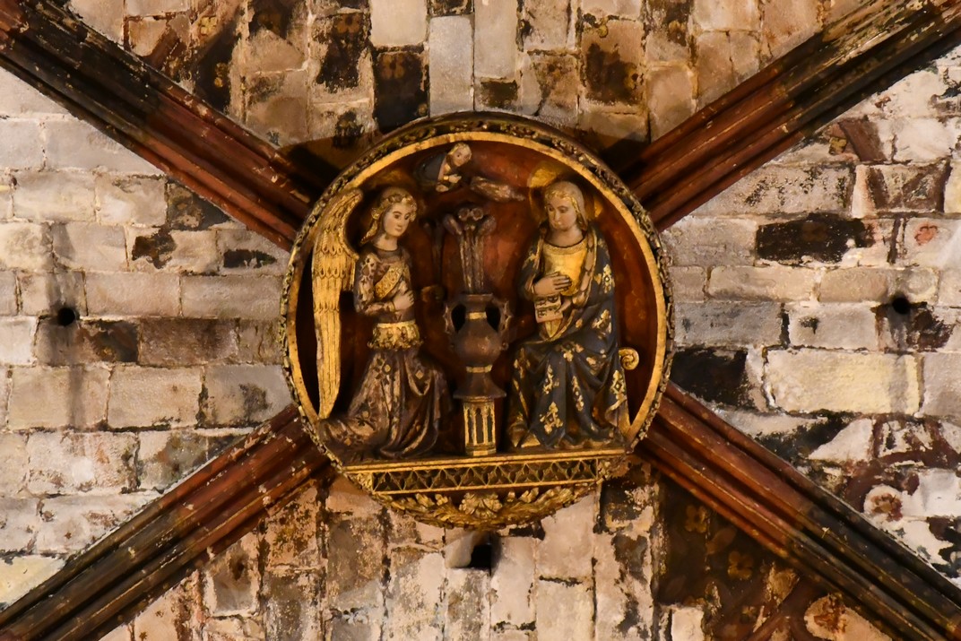 Clau de volta L'Anunciació de la nau central de la Catedral de la Santa Creu i Santa Eulàlia de Barcelona