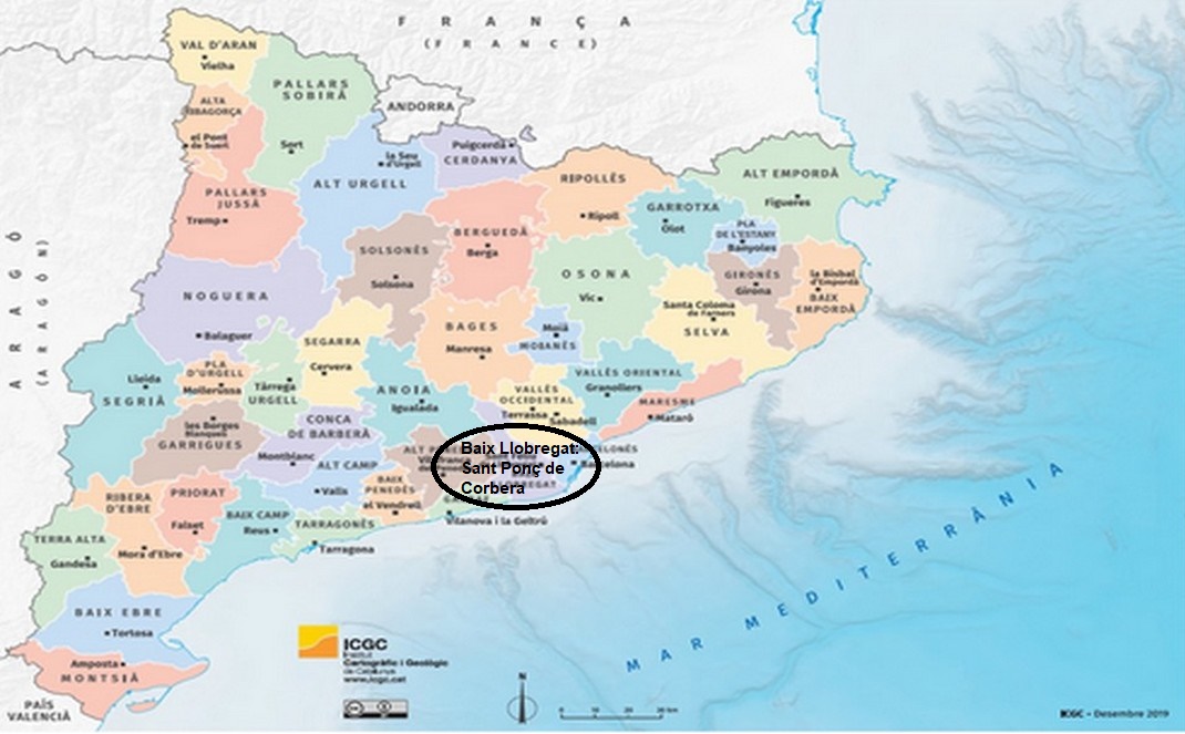 Mapa comarcal de Catalunya amb destins 2024 – ICGC Institut Cartogràfic i Geològic de Catalunya