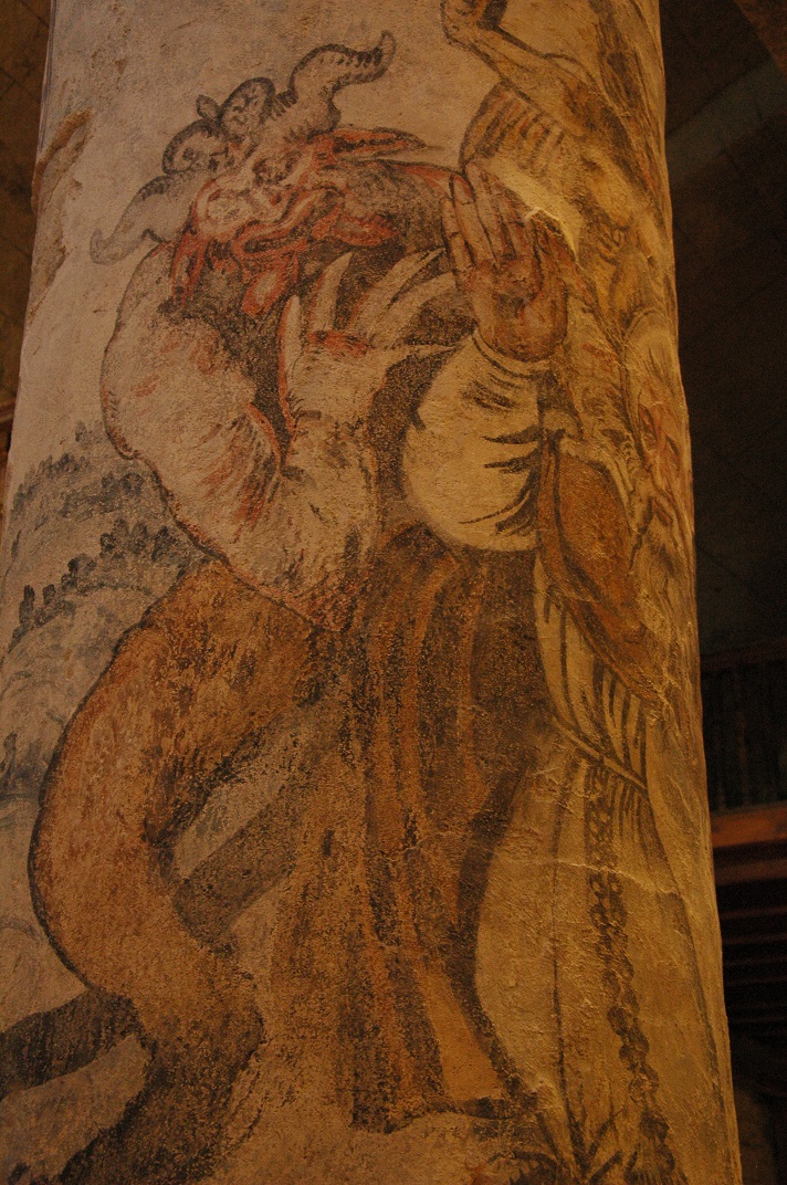 Pintures murals de les columnes de l'església de Santa Maria d'Arties