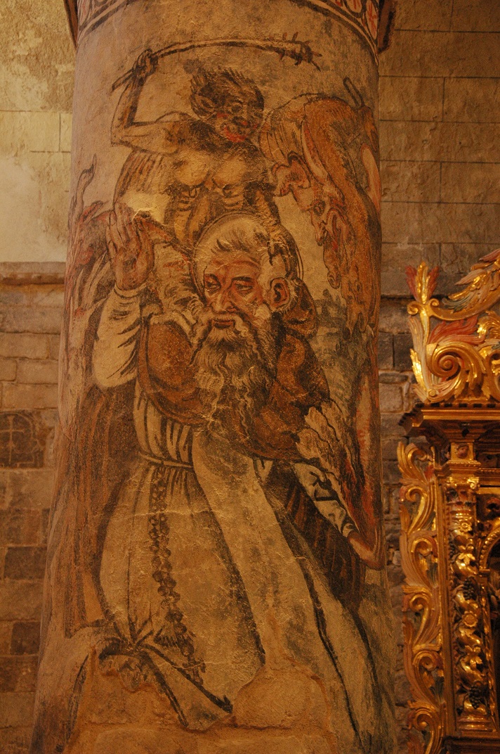 Pintures murals de les columnes de l'església de Santa Maria d'Arties